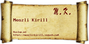 Meszli Kirill névjegykártya