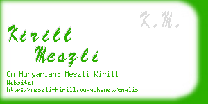 kirill meszli business card
